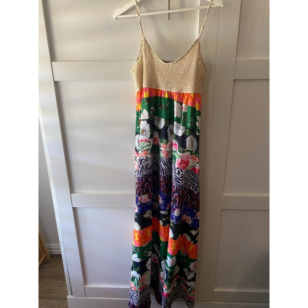 Women's Alamia Tropical Dress with‎ Crochet Top Size Small NWT